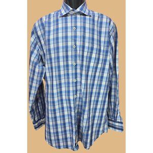 Peter Millar Mens Blue Long-Sleeve Shirt Large